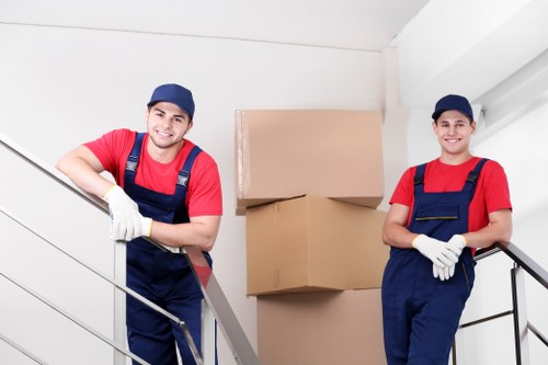 Professional movers handling a flat move in West Hampstead