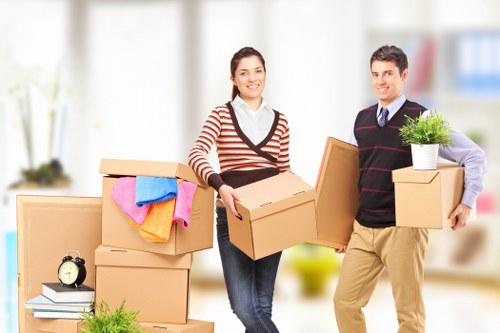 Packing and moving items into a van for Westhampstead customers